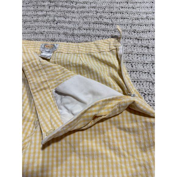 VTG Talbots Shorts Plaid 7" Inseam Women's Size 8 Butter Yellow Side Zip Stretch - Picture 7 of 9